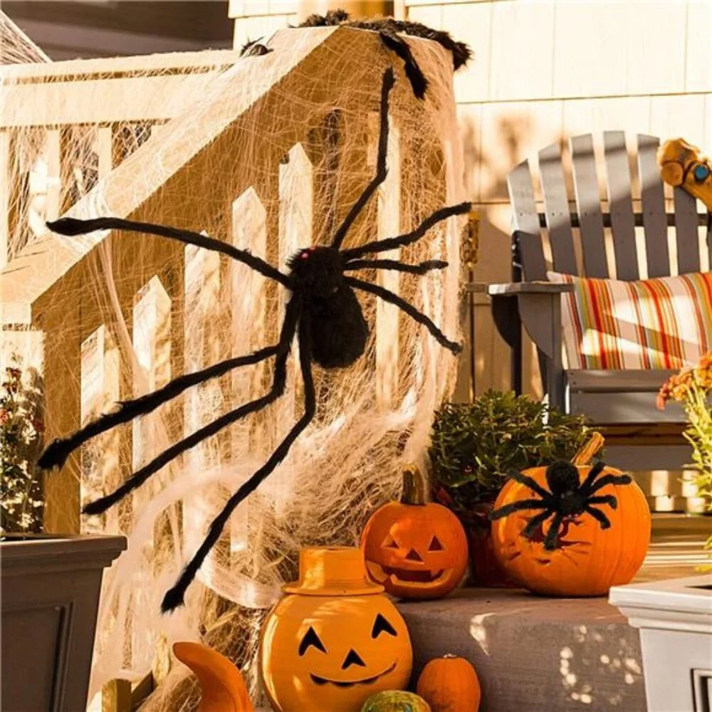 Spider Decorations, 8PCS Giant Spiders Outdoor Halloween Decorations